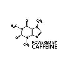 Caffeine Chemical Formula Vinyl Car Stickers, Waterproof , Suitable For Cars, Laptops, Water Bottles - White Text Stickers On A Black Background, Car Accessories