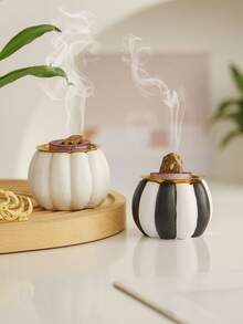 1 pieza Quemador de incienso con forma de calabaza, de material de resina con diseño creativo para decoración del hogar, apto para quemar incienso, decoración de mesa, decoración del hogar, regalo festivo, decoración de entrada y gabinete
