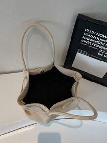 حقيبة كتف جلد اصطناعي كبيرة السعة بشكل كمأة ذات لون أحادي بسيطة عصرية للتنقل