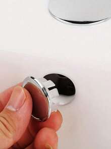 Plastic Bathroom Kitchen Basin Sink Overflow Cover Ring Insert Replacement, Chrome Hole Round Drain Cap, Basin Accessory Sink Basin Trim Overflow Cover Insert In Mesh Hole Round Caps Silver Tone - Multicolor - View 3