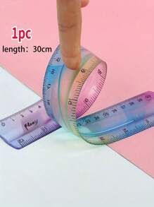 1 pezzo Righello flessibile in PVC morbido, da 30 cm, design pieghevole e piegabile senza sosta, graduato in pollici e centimetri, ideale per studenti e uso in ufficio - colori assortiti, forniture scolastiche, ritorno a scuola