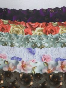 6pcs/Pack - 3D Floral Print Seamless Women's Wavy Edge Underwear, Breathable & Comfortable Ladies' Triangle Panties For Sports & Yoga - Multicolor - View 5