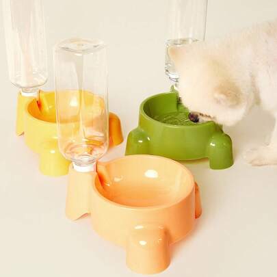 PETSIN 1 件适用于猫狗的自动宠物饮水器，全自动猫饮水器，配备大容量重力宠物饮水器，配有防滑支架和室内猫水碗，防滑、防倾倒、倾斜，适用于保护猫狗的颈部，无需电池 - 旅行和家庭使用的理想选择，让您的宠物保持水分充足！