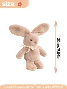 25厘米/9.84英寸 卡哇伊兔子毛绒玩具 可爱蝴蝶结垂耳兔毛绒玩具 柔软毛绒长耳兔子玩偶 搞笑宝宝伴侣房间装饰 创意礼物 儿童生日派对家居女孩房间装饰 - 彩色 - 查看 12