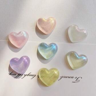 5/10pcs Colorful Glitter Heart Detachable Shoe Clips, DIY Shoe Decorations, Suitable For Valentine's Day And Other Festivals, Charming Gift