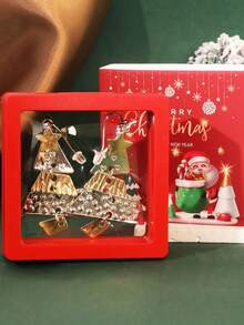 1 Pair Christmas Metal Christmas Tree Rhinestone Earrings, Christmas Gift For Women - Personalized Christmas Tree - View 1