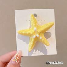 2pcs Ocean Theme Hair Accessories For Women - Starfish Hair Clips, Pearl Starfish Hair Clamp, Side Clamps Duck Clips, Beach Vacation Style Decorative Hairpieces, Claw Clips, Hair Claws, Hair Slide, Hair Barrettes, Alligator Hair Clip, School Stuff, Pearl Hair Accessories