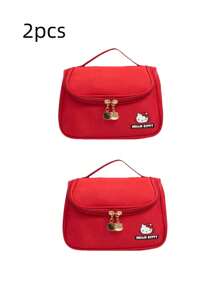 Sanrio 1 Piece Pack Sanrio Hello Kitty Cute Portable Travel Large Capacity Makeup Bag, Toiletry Bag, Skincare Storage Bag, Multifunctional Storage Bag, New Year Gift, Birthday Gift Makeup Travel Toiletry Organizer Essentials Gifts Storage Zipper Accessories Nail Bags, Makeup Bag, Storage, Makeup Bags, Toiletry Bag, Desk Organiser
