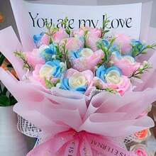 1 卷 0.6/4 厘米宽缎带，适用于发饰、蛋糕烘焙、包装 - 粉色 - 查看 5