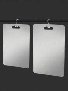 3pcs/1pc High-Quality Stainless Steel Double-Sided Cutting Board - Thickened, Mildew-Resistant, Suitable For Kitchen And Restaurant Use, Easy To Clean With Water