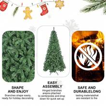 5/6/7/8ft PVC Automatic Decorative Christmas Tree With Fluffy And Lifelike Leaves, Equipped With A Sturdy Metal Base And Hinged Design For Easy Installation And Storage. Suitable For Bedrooms, Living Room Corners, Entryways, Outdoor Placement, And Holiday Decorations