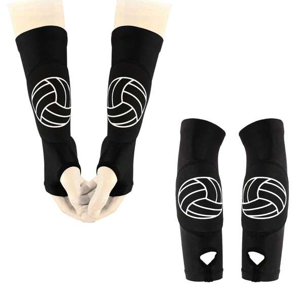 1 pieza Manga clásica para voleibol, con manga para el antebrazo y acolchado con orificio para el pulgar, transpirable, conveniente, inodoro, ajuste elástico - Para baloncesto, voleibol, exámenes - Equipo de voleibol para adultos - Regalo exclusivo para entusiastas del deporte del voleibol
