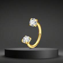 1pc Stainless Steel Zirconia Horseshoe Ring Piercing Nose Ear Belly Rings Women Cartilage Helix Earrings Daith Piercing Jewelry