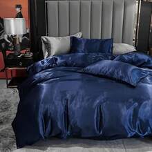 Full Satin Bedding Set In Wine Red, Silk - Like, Luxury Soft Burgundy Comforter Cover, Chic Bedroom Decor, Zippered (1 Duvet Cover + 2 Pillow Cases) - 多 02 - 查看 7