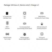 PANDA AI语音控制智能手表 - 多功能AI助手+健康助手。功能：AI语音控制、ChatGPT集成、2.2英寸彩色触摸屏、可自定义表盘、全天候心率/血氧/睡眠监测、多种运动模式、IP68防水、通话和提醒、股票追踪、噪音检测。适用于商务、健身、户外、学生。兼容安卓系统，350mAh电池。 - 黑色 - 查看 12