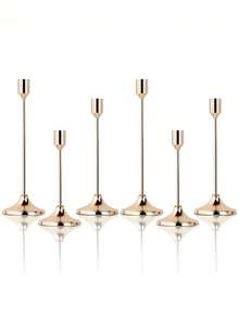 Zestaw 12/3 szt. w stylu europejskim, romantyczny metalowy świecznik, polerowany świecznik na stół, odpowiedni do świec filarowych i stożkowych, wystrój pokoju, wystrój domu, wielofunkcyjna dekoracja stołu na festiwale - idealna na Boże Narodzenie, Halloween, wesele, bankiet, imprezę, dekorację domu i hotelu (świece nie są dołączone)