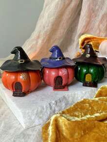 2 Stücke/Set Hexenhut/Blatt Kürbis Silikonform - Epoxidharz Halloween Deko, DIY Kerzenhalter & Basteleien, Kürbis Dekorationen, Bastelbedarf, Feiertags Behälter, Feiertags Design, detaillierte Handwerkskunst