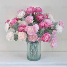 1件/3件套逼真奥斯汀玫瑰花束，搭配逼真牡丹长茎人造花，适用于家居花瓶、办公室、婚礼、订婚、周年纪念、母亲节、生日礼物、毕业典礼等场合。 - 露蓮 - 查看 8