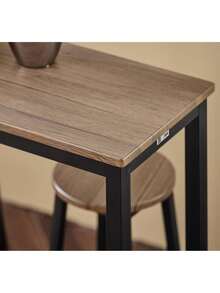 SoBuy OGT22-WN, Bar Set-1 Bar Table And 4 Stools, Home Kitchen Breakfast Bar Set Furniture Dining Set - Black - View 4