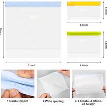 HcSPLF 10 Pack Reusable Quart Freezer Bags Dishwasher Safe Extra Thick Leakproof 1 Quart Food Storage Bags  Stand Up Bags For Meal Prep Sandwich Snack Fridge Organization Perfect For Kitchen Storage And Food Safety