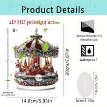 1/3 peças, Enfeite de mesa de acrílico em formato de carrossel do Papai Noel, Presente de Natal perfeito para casa e escritório, Placas e enfeites de mesa, Estilo boêmio, 2D, Decoração de Natal