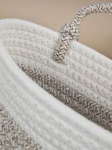 1Set/3pcs Three-Layer Home Wall Mounted Rope Storage Basket, Gray White Mixed Color Bohemian Style Home Storage Basket, Handmade, Suitable For Household Bedrooms, Living Rooms, Miscellaneous Sorting And Storage, Suitable As A Christmas Gift For Children, Bathroom Accessories, Room Decor - Multicolor - View 10