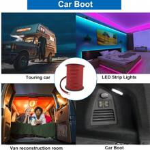 2-Pin 33ft/10M Extension Cable, 18AWG-22AWG Stranded Tinned Copper Wire For LED Lighting - Red Polyvinyl Chloride, 110V-220V, Hard-Wired, No Battery Needed, LED Lighting Cable | Sleek Red Cable | Durable Wire Construction, LED Lighting Kit