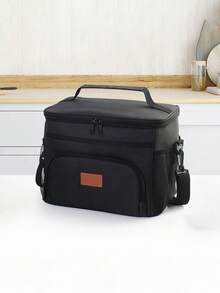 1 件黑色、灰色、酒红色、海军蓝加厚大容量保冷保温冰包车载野餐包防漏单肩保温午餐盒包户外便携午餐包女士午餐盒 - 彩色 - 查看 3