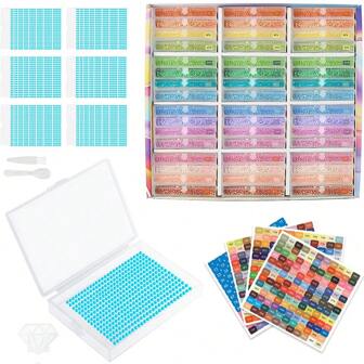 12/24/48pcs Diamond Painting Storage Containers Trays, Diamond Painting Accessories Diamond Painting Trays With Lids, 2-In-1 Storage And Diamond Art Trays, Bead Storage & Line-Up