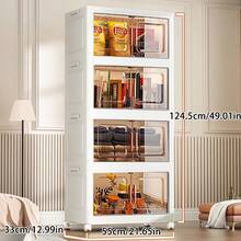 Thùng lưu trữ có thể gấp lại có nắp và bánh xe, Thùng nhựa lớn có thể xếp chồng lên nhau cho tủ quần áo và văn phòng, Hộp lưu trữ gấp có cửa trước mở cho phòng ngủ, Tổ chức, Lưu trữ tại nhà, Thùng lưu trữ Đồ dùng thiết yếu khi đi du lịch trở lại trường Trang trí phòng, Trang trí nhà - trong suốt - Xem 10