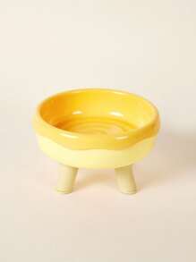 PETSIN 1 pieza Tazón de agua/comida protector para el cuello de mascota de gato, tazón de 4 patas de color macaron de plástico