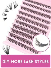 10 Reihen/200 Büschel D-gekräuselter dicker Wimpern, russischer Mischstil, tragbar und kompakt, kann überall mitgenommen werden, den ganzen Tag ohne Gewichtsgefühl getragen werden, tragbar für täglichen Gebrauch oder Anlässe Wimpernbüschel, Wimpern, Einzelwimpern, Wimpern, Künstliche Wimpern