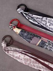 Bộ khăn choàng kiêm thắt lưng đa năng | Phụ kiện thời trang 2 trong 1 | Khăn choàng lụa & Thắt lưng - Nhiều màu - Xem 7