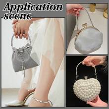 2pcs Rhinestone Purse Strap Replacement 11.8inch Short Crystal Bag Handle Sparkly Wallet Straps Rhinestone Purse Chain For Underarm Bag Shoulder Evening Handbag Wedding Party - Multicolor - View 3