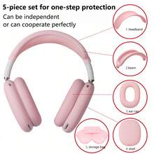 智能保护套硅胶收纳袋，带 AirpodsMax、耳机保护套，磁吸式封闭防尘便携式旅行收纳袋，兼容 AirPod Max - 彩色 - 查看 12