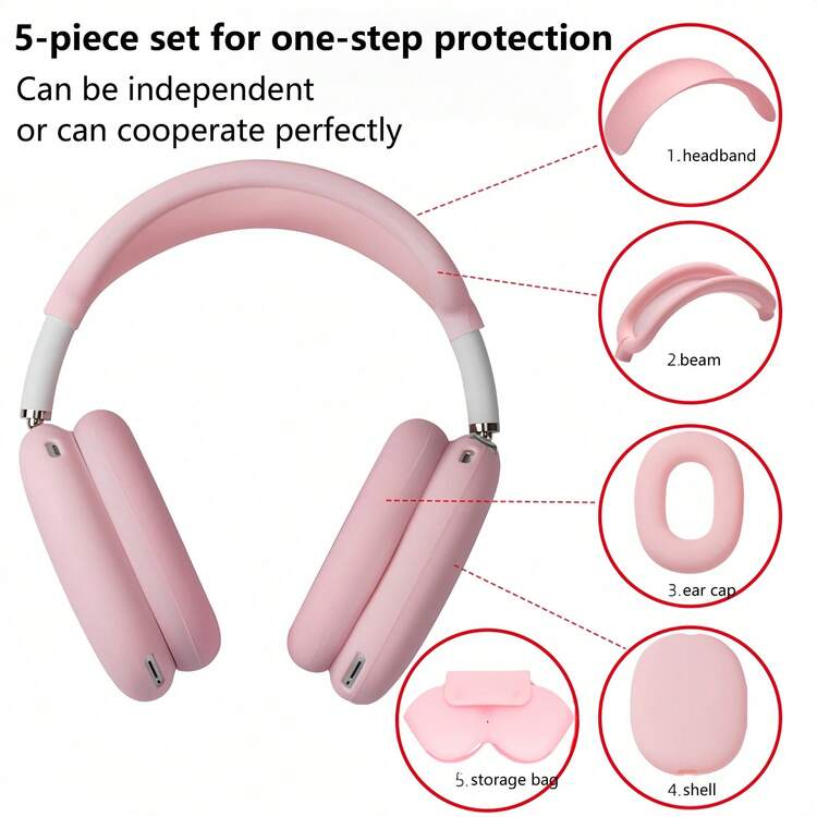Estuche inteligente de silicona para almacenamiento con AirpodsMax, funda protectora para auriculares con cierre magnético a prueba de polvo, bolsa de transporte y almacenamiento portátil compatible con AirPod Max - Multicolor - Añade 11