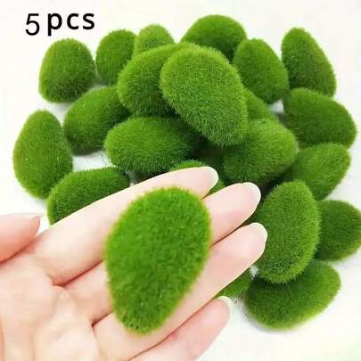 6 件人造苔藓球 - 塑料假植物，适用于仙女花园、水族馆、玻璃容器、户外仿真植物装饰