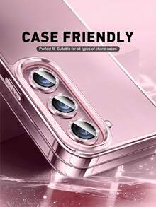 1 Pack, Phone Lens Glitter Film (Pink), Tempered Glass Screen Protector, Bubble-Free, Smooth As Silk, Anti-Fingerprint, Waterproof, Anti-Drop, Compatible With Samsung Galaxy Z Fold6/Galaxy Z Fold5/Galaxy Z Fold4 And Most Series Applicable To Daily Shield, Office, Home Sparkling Crystal Lens Protector Phone Camera Cover Shockproof Scratch Resistant Full Cover