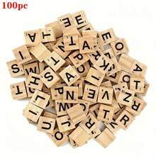 100 Wooden Alphabet Cubes | DIY Hand-Made Letters For Festive Decoration | Hanging Decorations For Various Occasions | Lightweight And Elegant | Suitable For Christmas, Weddings, Valentine's Day, Thanksgiving, Easter, Halloween | No Need For Power Source, Home Decor Items