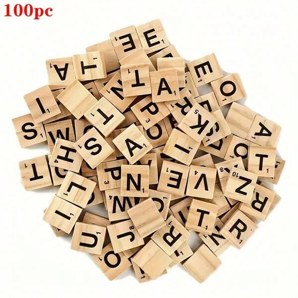 100 Cubos de Alfabeto de Madeira | Letras Artesanais DIY para Decoração Festiva | Decorações Penduradas para Diversas Ocasiões | Leves e Elegantes | Adequados para Natal, Casamentos, Dia dos Namorados, Ação de Graças, Páscoa, Halloween | Sem Necessidade de Fonte de Energia, Itens de Decoração para Casa