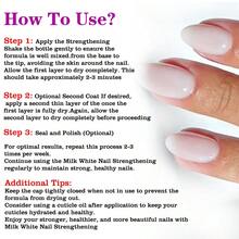 Tinovo Uno Milk White Nail Strengthener 12ml, Long-Lasting Shine Natural Quick Dry, Milky White For Healthy Nails