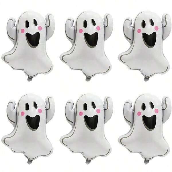3/6 piezas, Globos de Halloween Fantasma, Globos de Fantasma Blanco de Papel de Aluminio, Globos de Fantasma Lindos de Halloween, Decoraciones de Fiesta con Tema de Fantasma, Suministros de Fiesta de Halloween, Juegos de Globos de Fiesta de Halloween