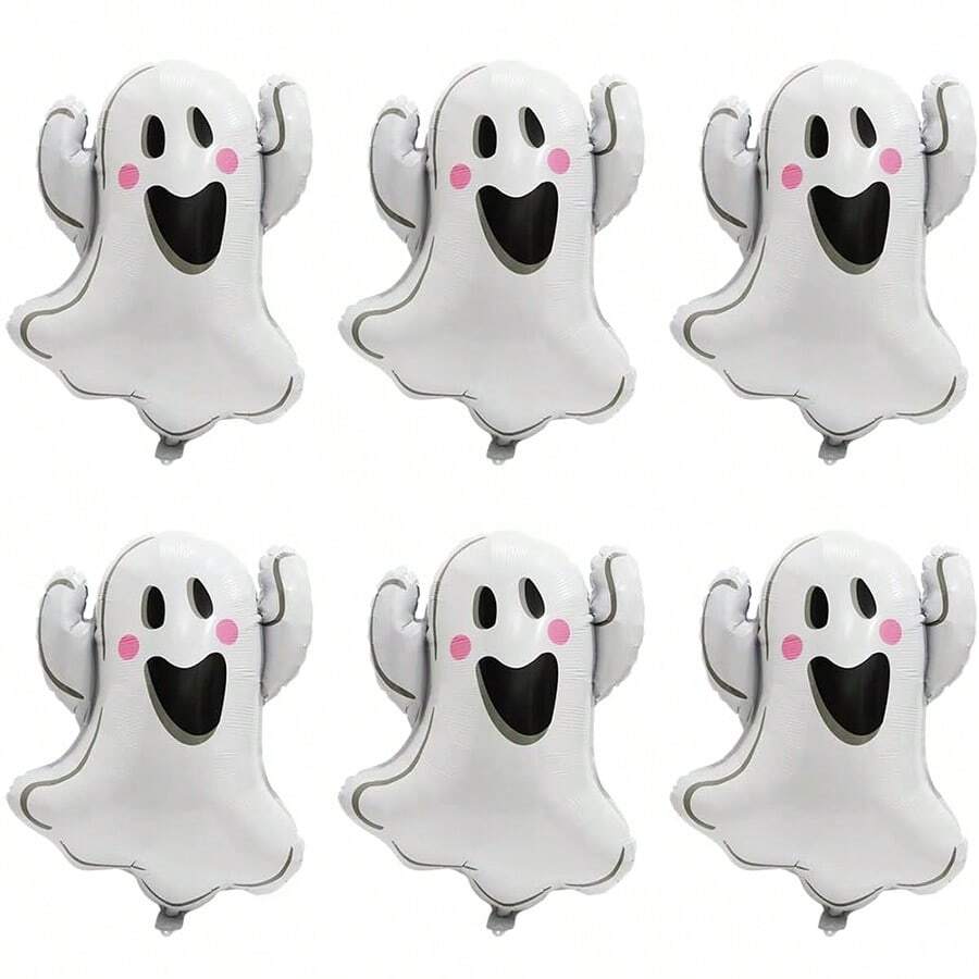 3/6 piezas, Globos de Halloween Fantasma, Globos de Fantasma Blanco de Papel de Aluminio, Globos de Fantasma Lindos de Halloween, Decoraciones de Fiesta con Tema de Fantasma, Suministros de Fiesta de Halloween, Juegos de Globos de Fiesta de Halloween