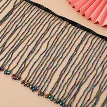 18cm 0.5 Yard Beaded Tassel Trim, Suitable For Dance Costumes, High-End Fashion Dresses, Wedding Gowns And Evening Dresses, Beaded Tassel Lace Edging - Multicolor - View 4