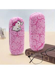 Sanrio 1/ 2pcs Hello Kitty Glasses Case, Hello Kitty Glasses Cleaning Cloth, 2 Pieces Set Sunglasses Storage Box Plus Glasses Cleaning Cloth, Glasses Case, Glasses Frame, Unisex Glasses Accessories Charming Design Portable Glasses Storage Box PU Material Pressure-Resistant - Multicolor - View 10