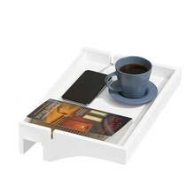 NKD01-W, Bedside Shelf Clip-On Hanging Shelf Bed Side Shelf Table Tray With 2 Wire Slots, White - White - View 4