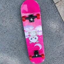 80cm Scooter, Skateboard Beginner, Male And Female Cartoon Double Flip Four Wheel Scooter