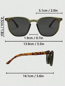 1pair Rice Spike Decor Fashion Glasses For Outdoor Boho Shades Beach Accessories Beach Accessories For Women Glasses Shades Basics Fall Winter Women Outfits Clothes Business Casual Gifts Leopard Color Blocking Boho Vacay Vibes - Xám - Xem 4