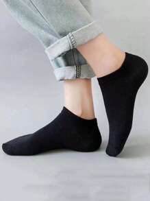 10/15/30 pares de calcetines de tobillo de unicolor unisex, calcetines casuales lisos negros/blancos/grises para hombres y mujeres, calcetines cortos de bajo corte para primavera, verano, otoño, invierno, suaves, cómodos, ligeros, versátiles, transpirables, que absorben la humedad, adecuados para uso diario, ocio, al aire libre, deportes, oficina