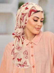 وشاح رأس مطبوع من الشيفون مع ربطة شعر، طرحة مسلمة مطاطية للسرطان وفقدان الشعر، غطاء رأس، عصابة رأس متعددة الوظائف، تصميم ملفوف من الحرير الحليبي للخروج اليومي والعناية بالجسم